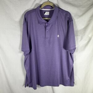 Izod Polo Shirt Mens Adult 2XL XXL Purple Logo Golf Lightweight Stretch
